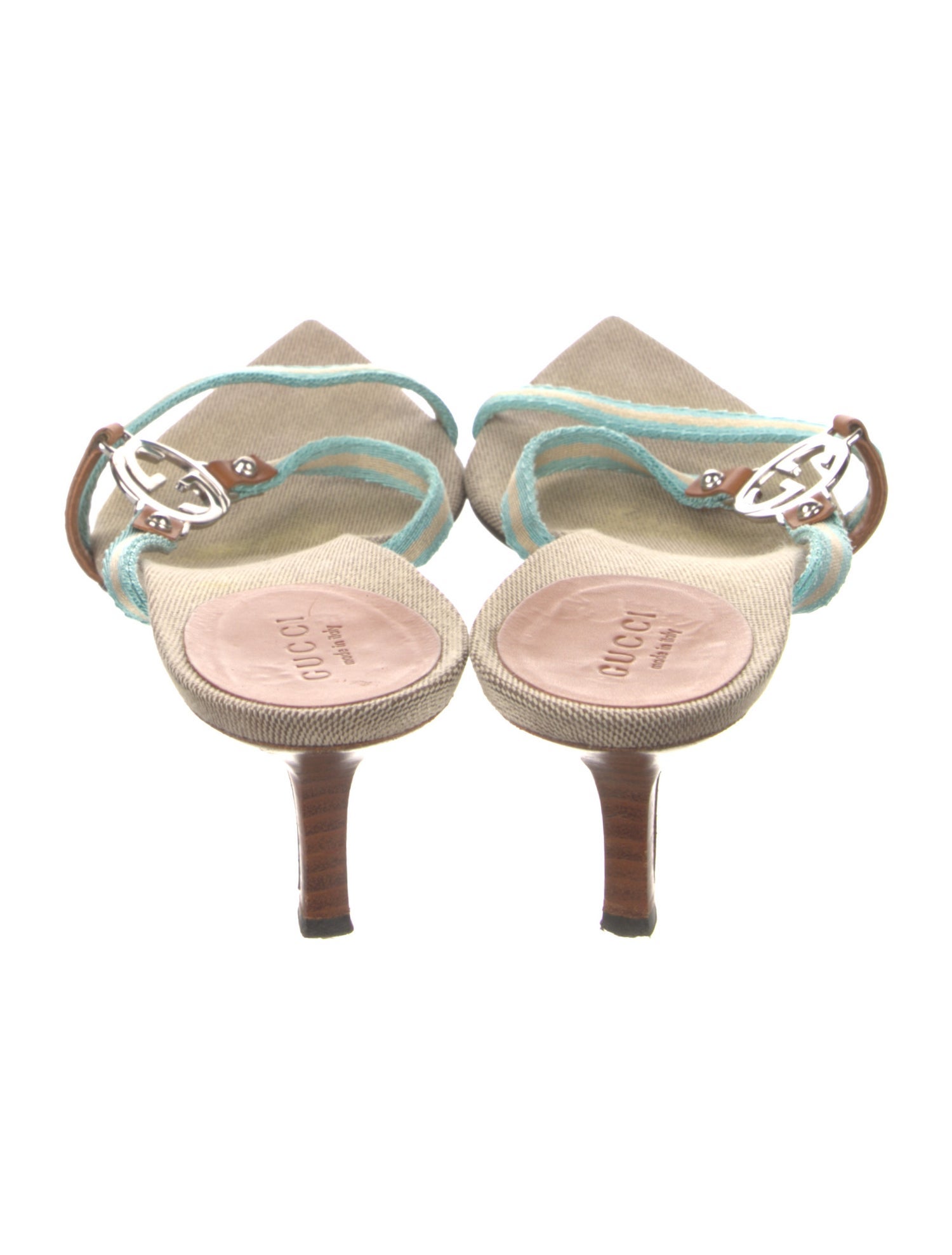 Gucci Double G Logo Canvas Slides